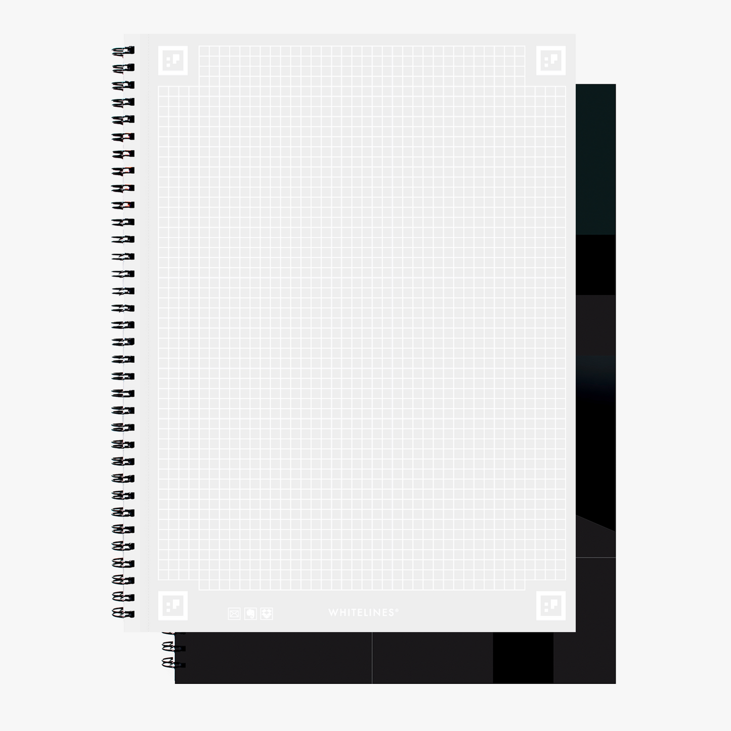 The white lines with a gridded, graphed lineature perfect for writing, journaling drawing.