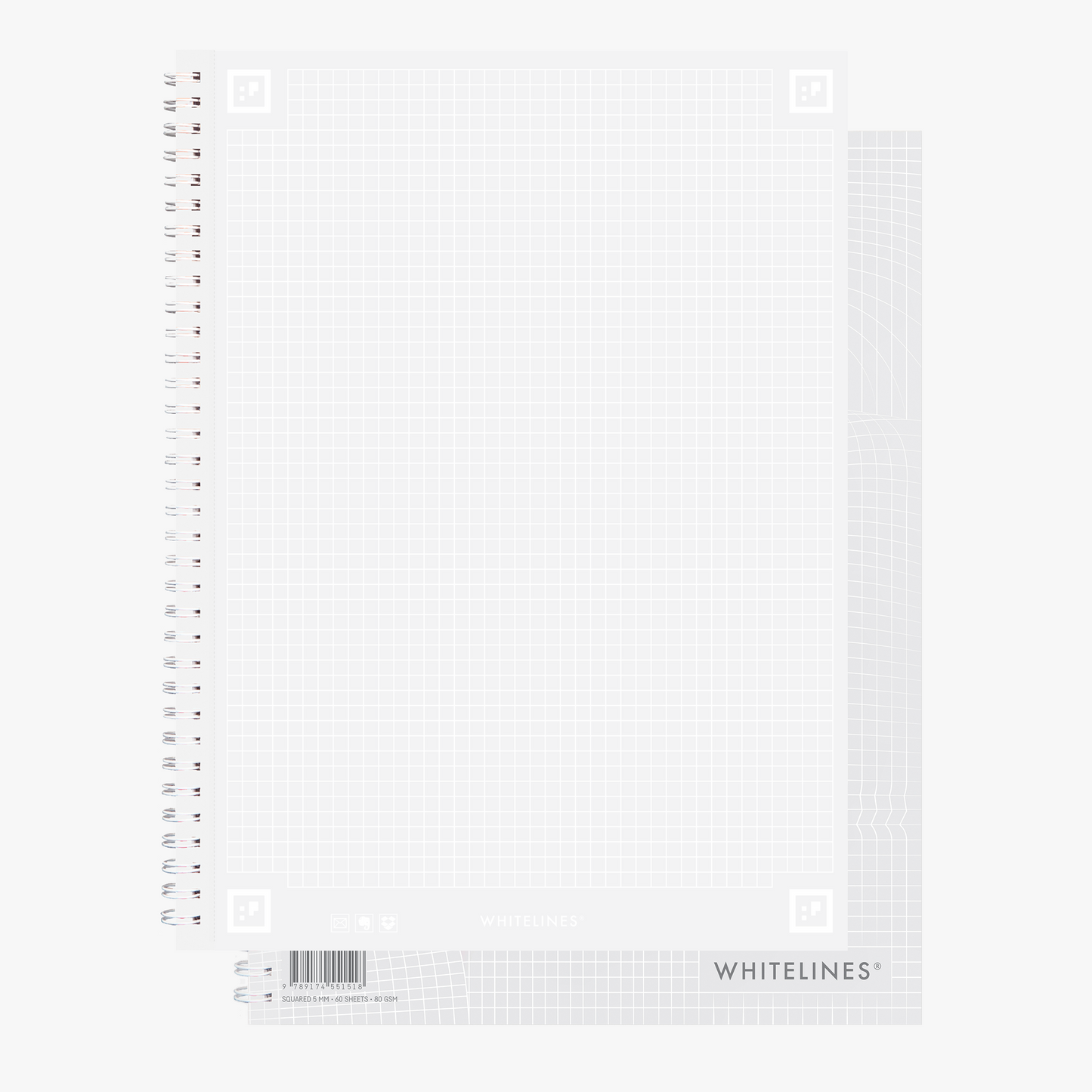 Whitelines Revelations A4 Graphed/Squared Notebook perfect for writing, sketching, journaling, drawing, working and studying effectively