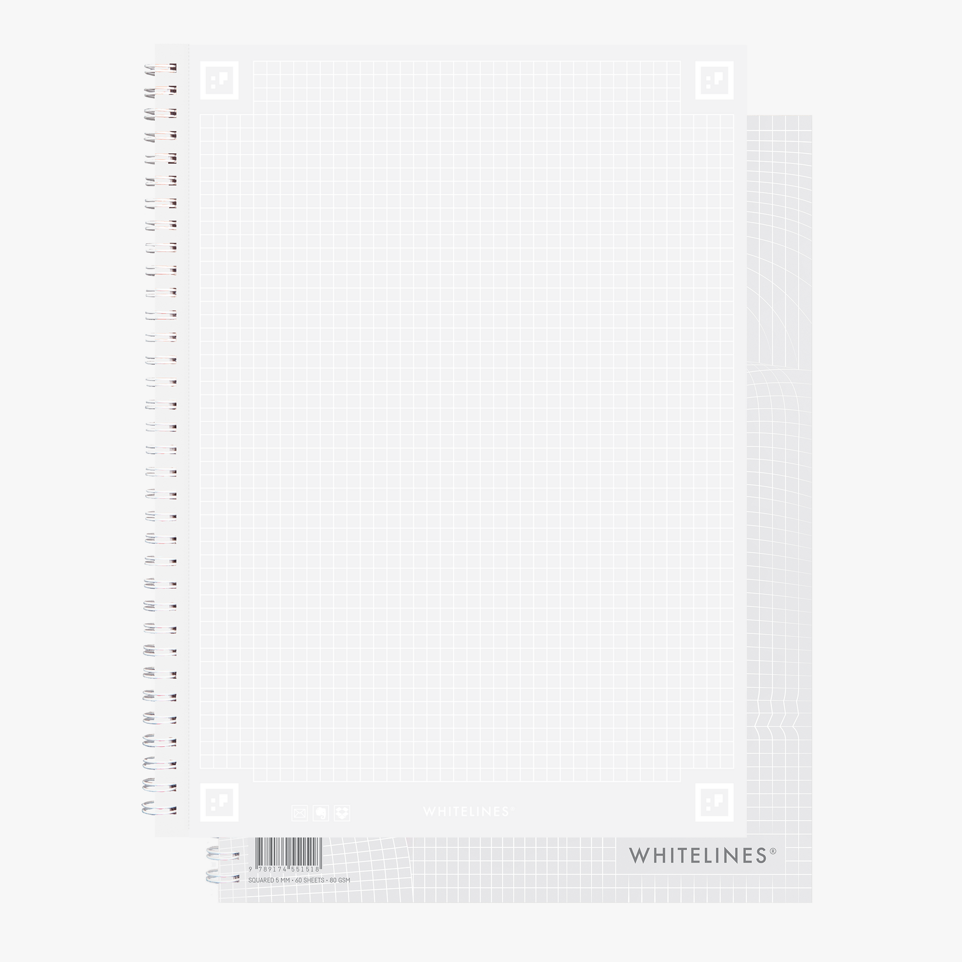 Whitelines Revelations A4 Graphed/Squared Notebook perfect for writing, sketching, journaling, drawing, working and studying effectively
