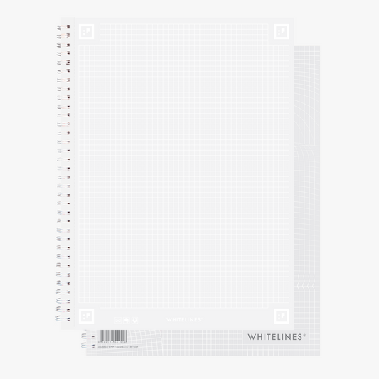 Whitelines Revelations A4 Graphed/Squared Notebook perfect for writing, sketching, journaling, drawing, working and studying effectively