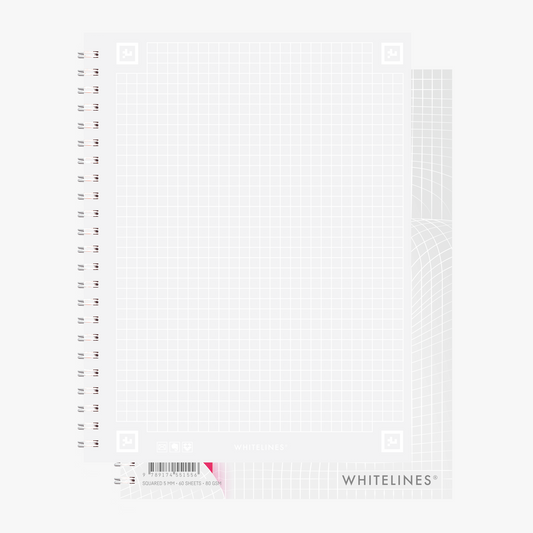 Whitelines Revelations A5 Graphed/Squared Notebook perfect for writing, sketching, journaling, drawing, working and studying effectively