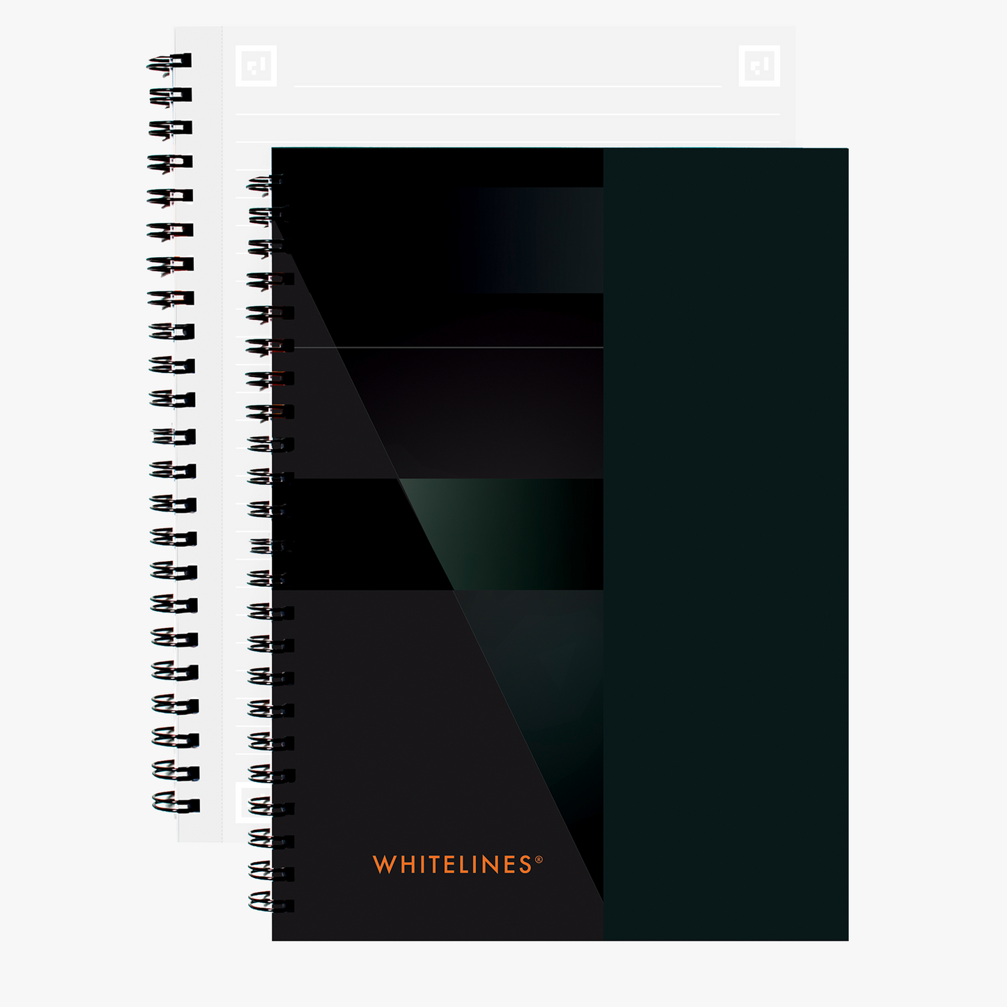 Whitelines lined A5 notebook with a dark cover.