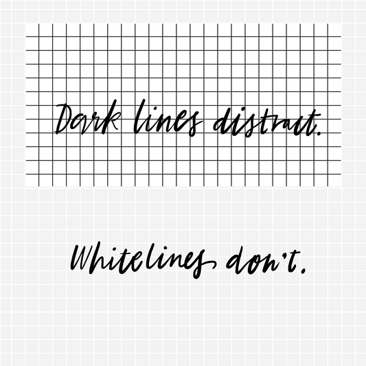The white lines don't distract your writing in this notebook