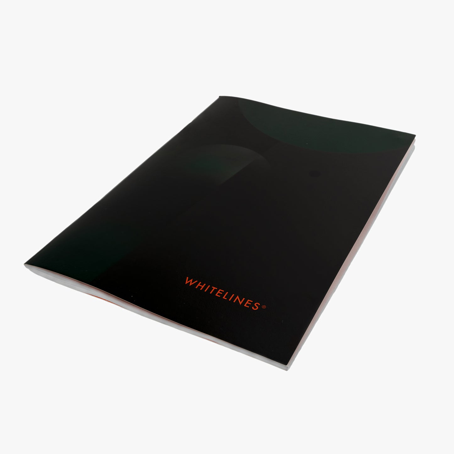 B5 size whitelines notebook with dark cover.