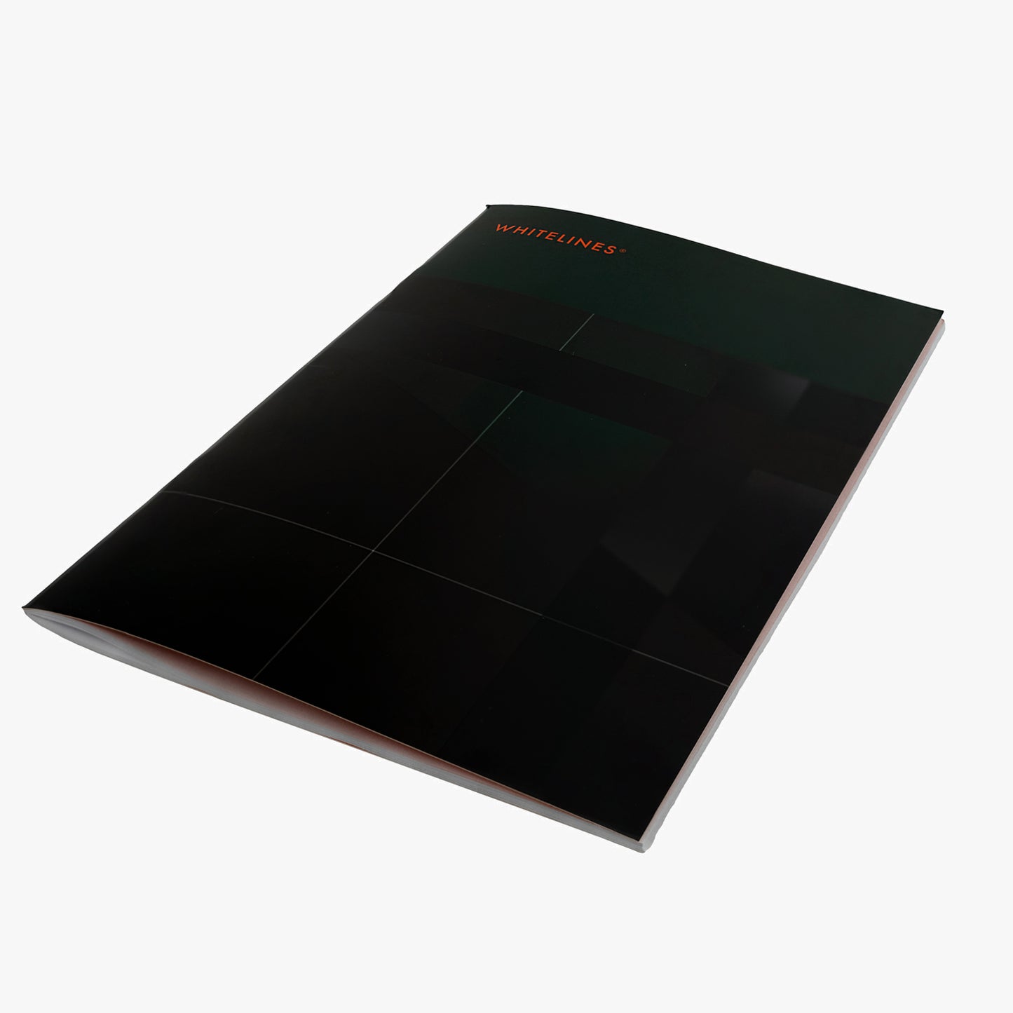 B5 size whitelines notebook with dark cover.