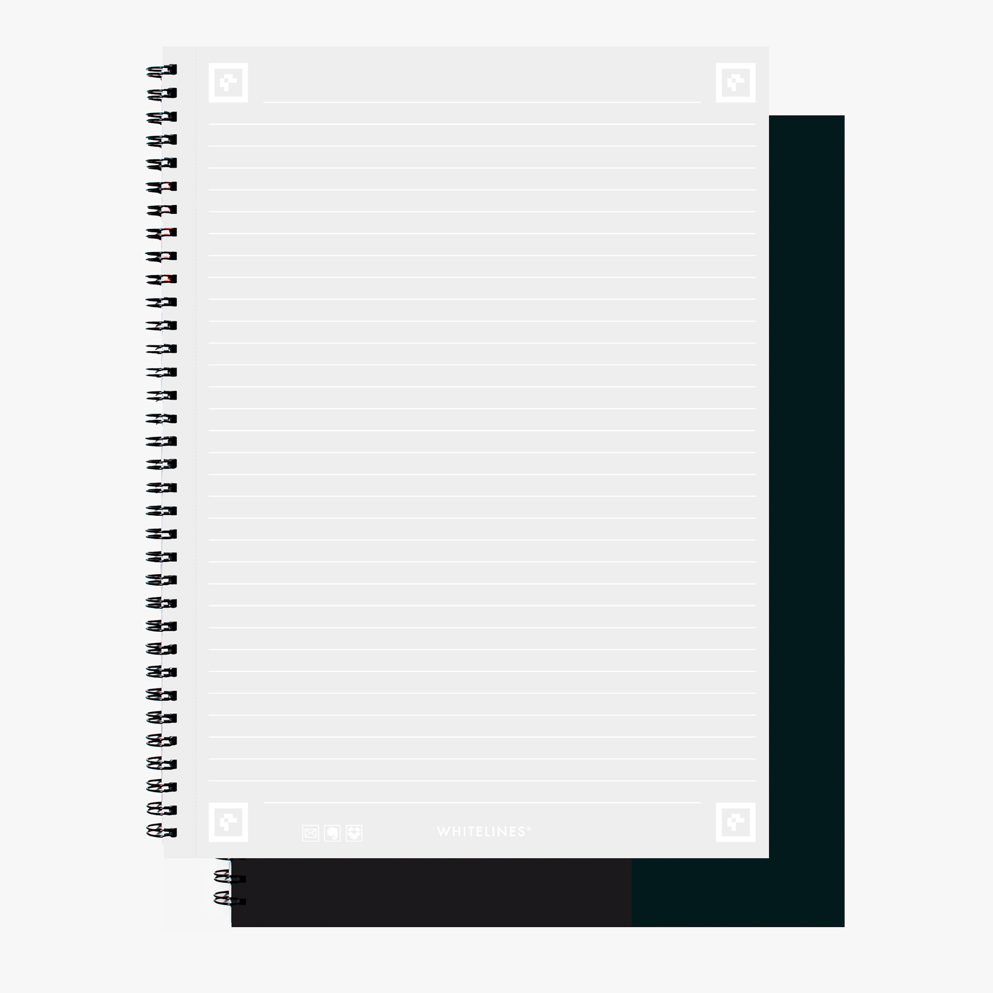 The white lines with lined lineature perfect for writing, journaling drawing.