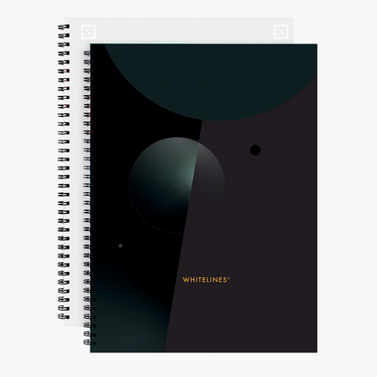 Whitelines dotted A4 notebook with a dark cover. 
