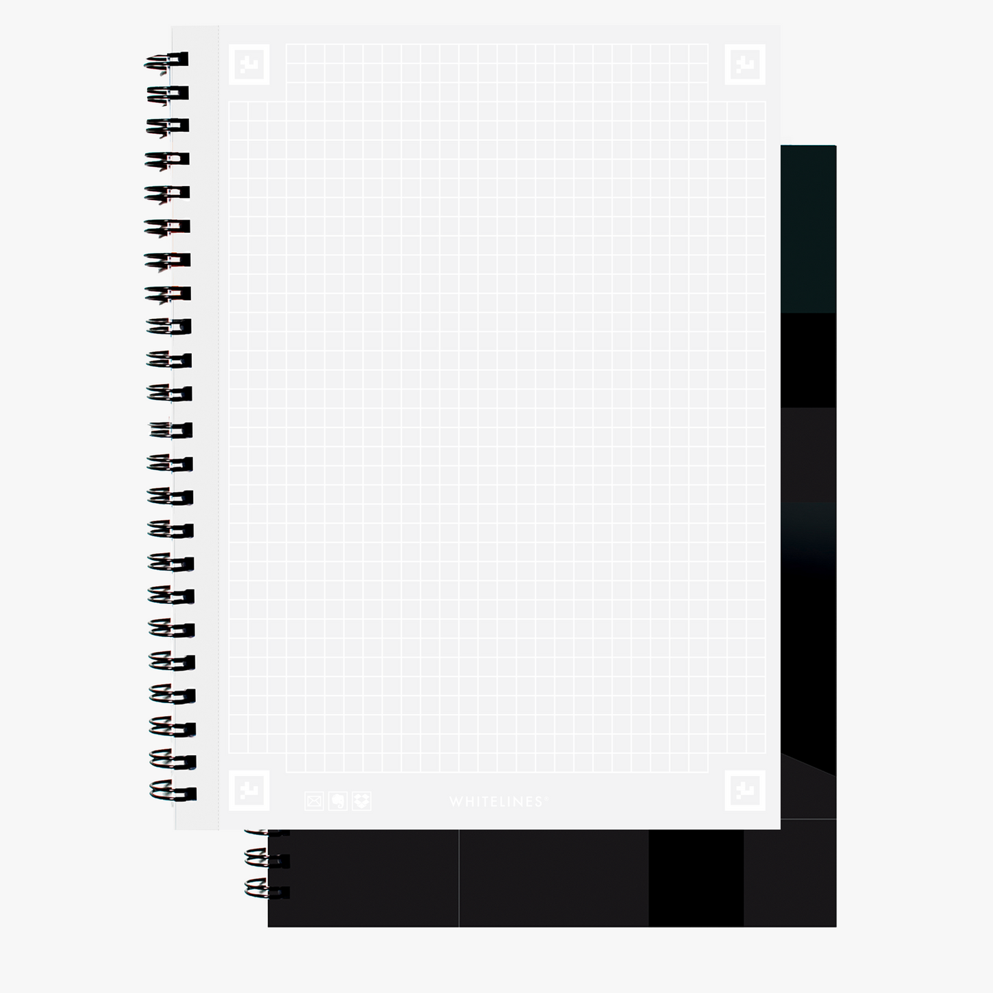 The white lines with a gridded, graphed lineature perfect for writing, journaling drawing.