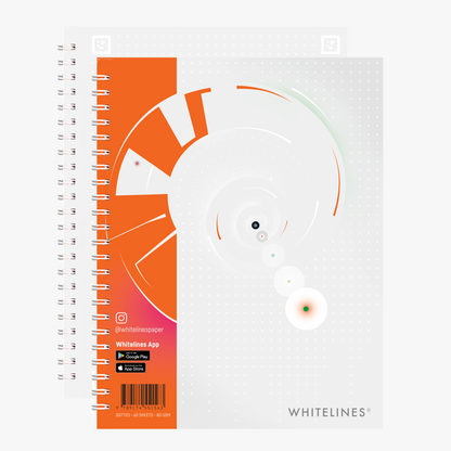 Whitelines Revelations A5 Dotted Notebook perfect for writing, sketching, journaling, drawing, working and studying effectively