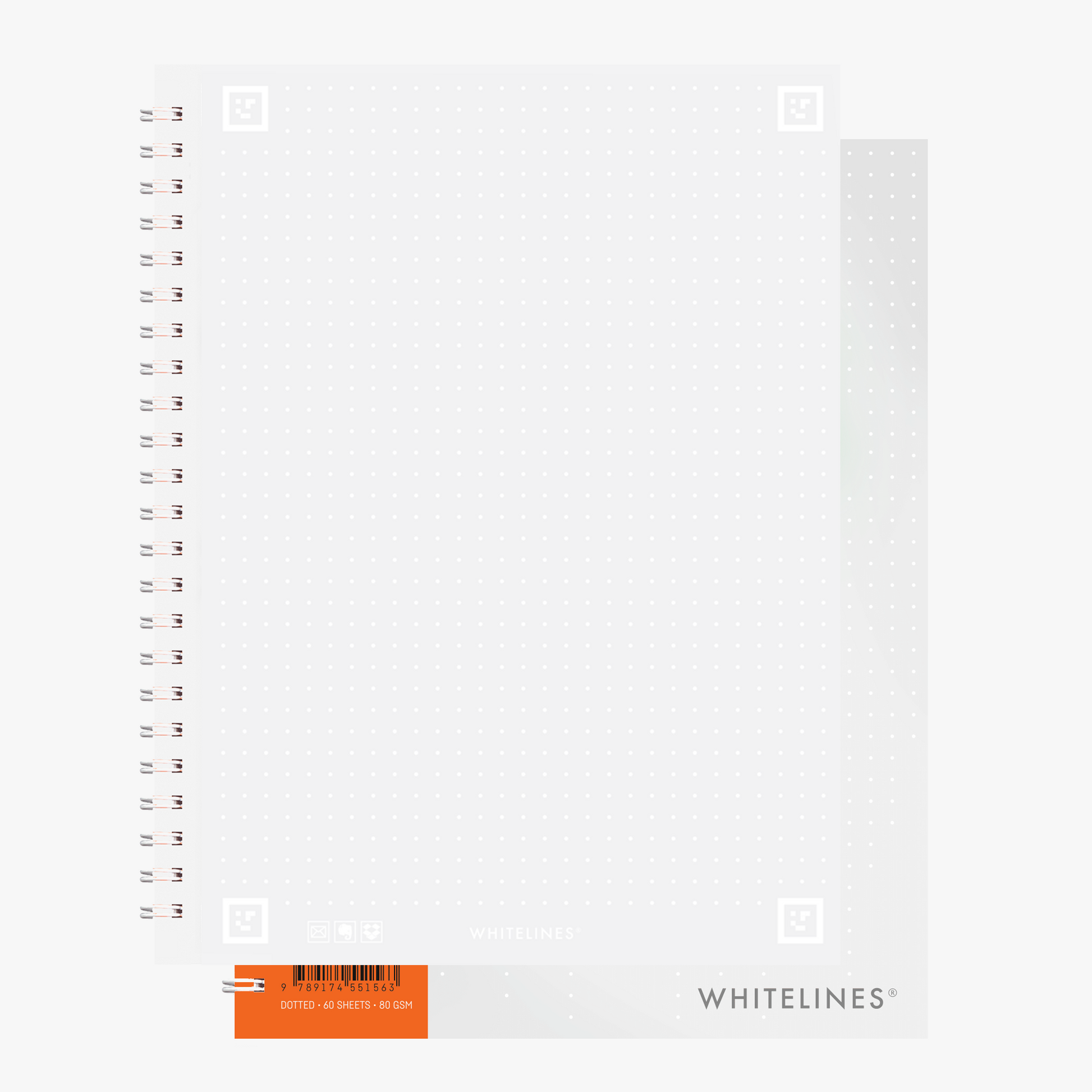 Whitelines Revelations A5 Dotted Notebook perfect for writing, sketching, journaling, drawing, working and studying effectively