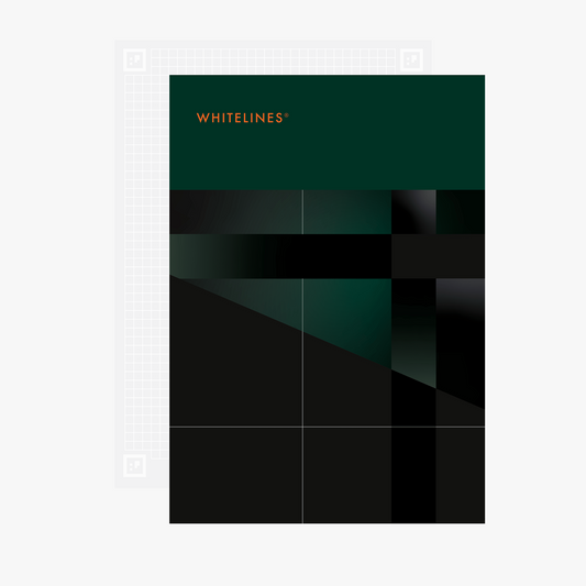 Whitelines graph B5 notebook with a dark cover.