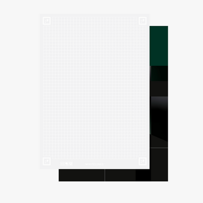 The white lines with a gridded, graphed lineature perfect for writing, journaling drawing.