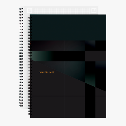 Whitelines graph A4 notebook with a dark cover.
