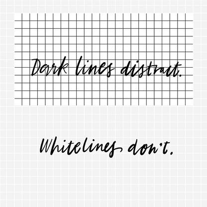 White lines that doesn't distract your writing.